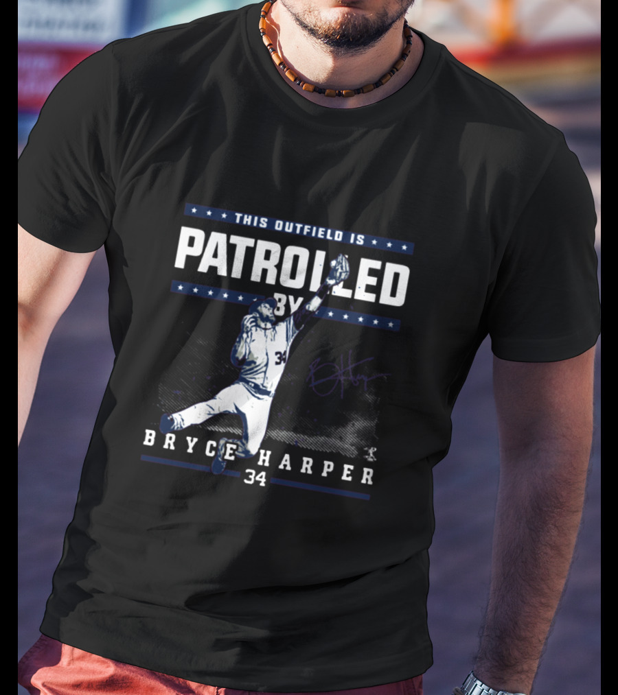 Bryce Harper Patrolling This Outfield Catch Action T-Shirt
