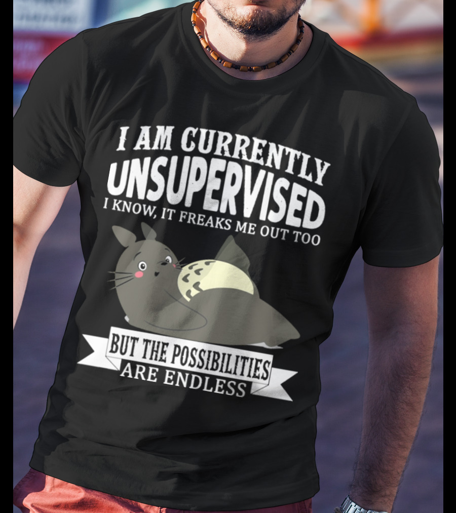 I Am Currently Unsupervised Totoro I Know It Freaks Me Out Too But The Possibilities Are Endless T-Shirt