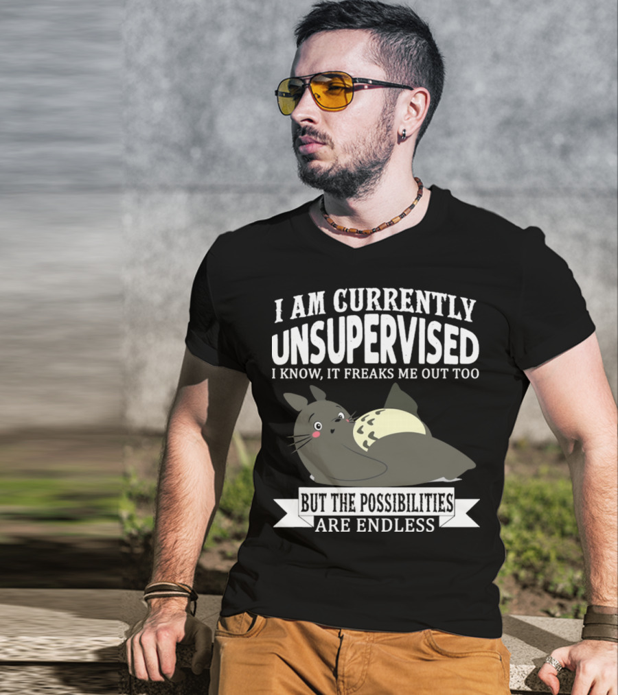 I Am Currently Unsupervised Totoro I Know It Freaks Me Out Too But The Possibilities Are Endless T-Shirt