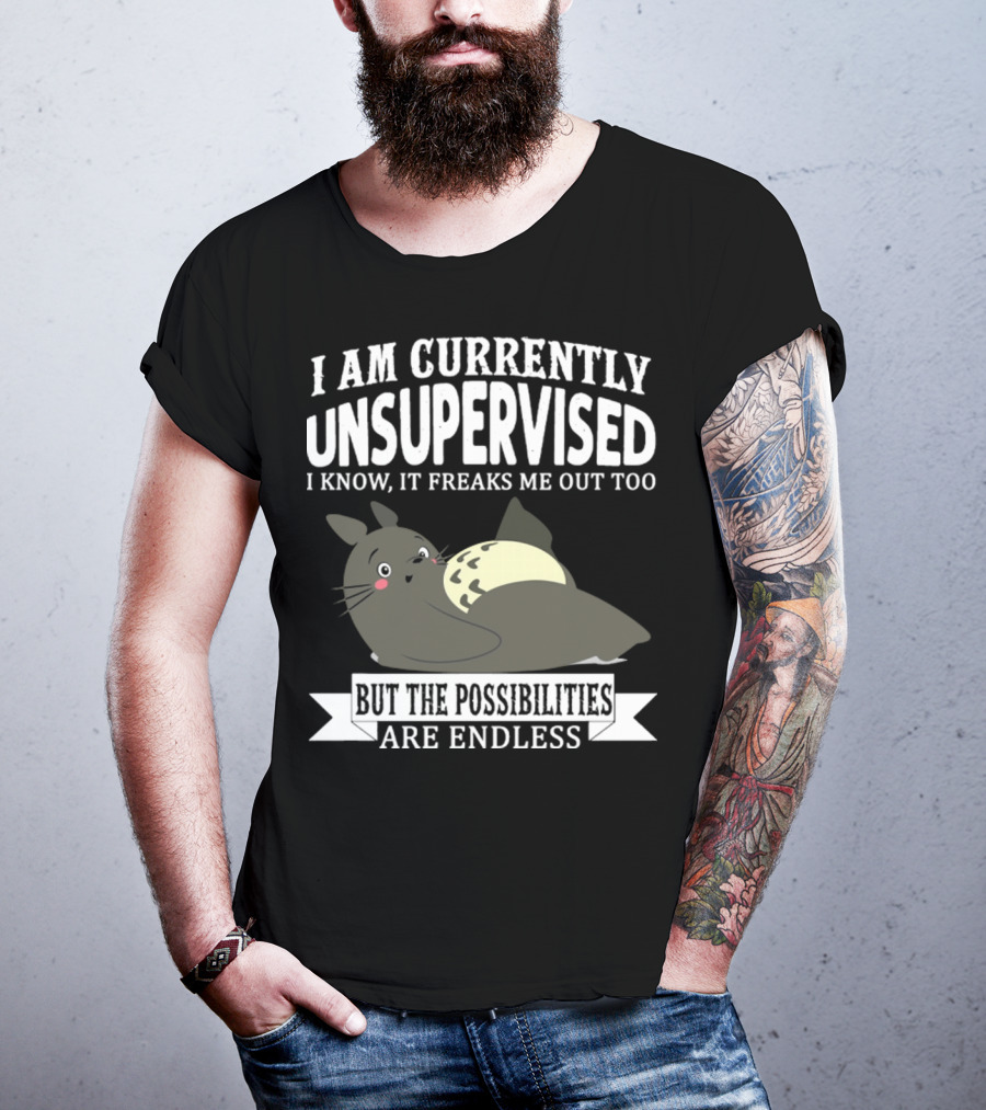 I Am Currently Unsupervised Totoro I Know It Freaks Me Out Too But The Possibilities Are Endless T-Shirt