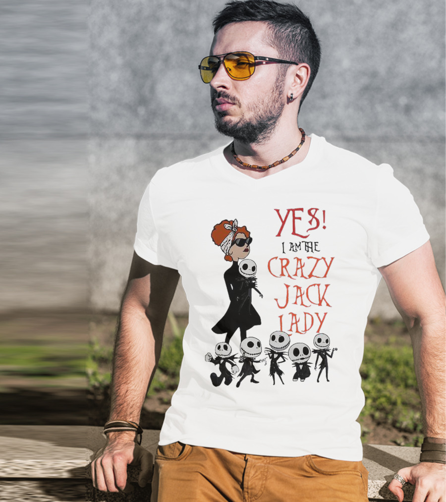 Yes I Am The Crazy Jack Lady Halloween Gang T-Shirt
