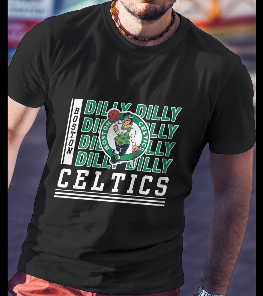 Boston Celtics Dilly Dilly Basketball Team Logo Green And White T-Shirt