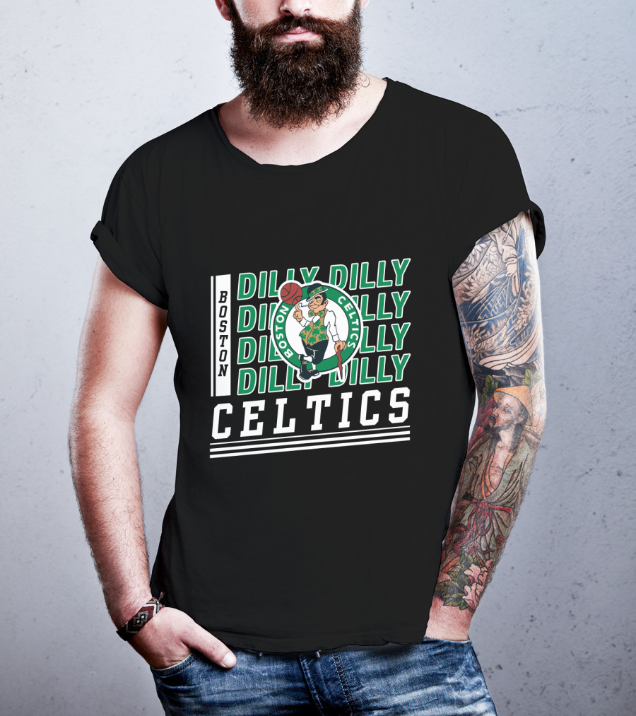 Boston Celtics Dilly Dilly Basketball Team Logo Green And White T-Shirt
