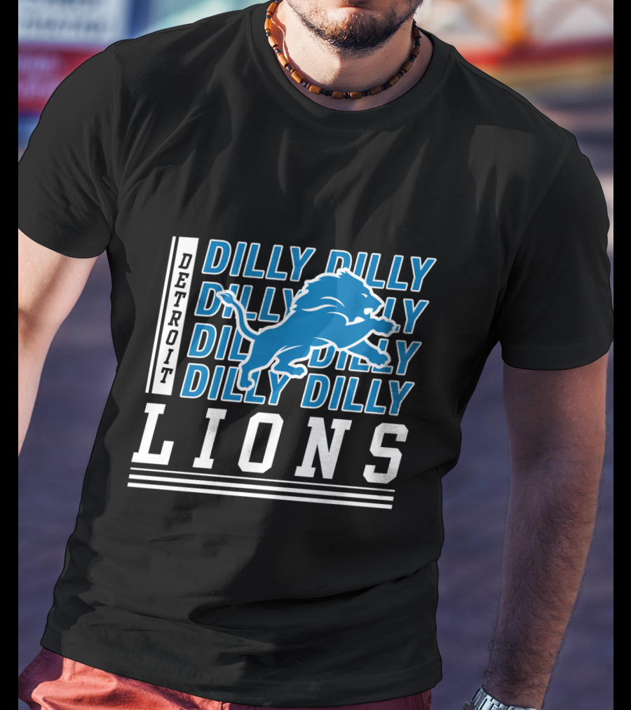 Detroit Lions Dilly Dilly Bud Light Fans Football Team Blue Lion T-Shirt
