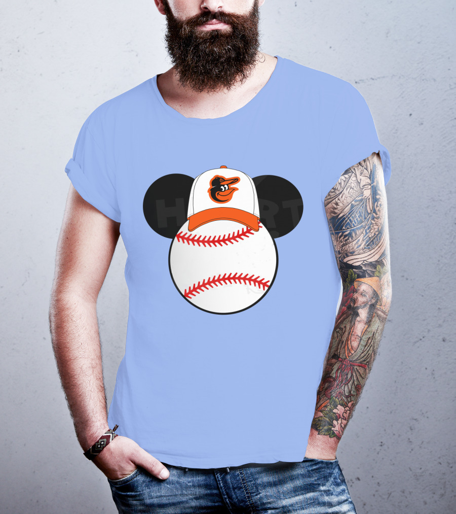 Baltimore Orioles Mickey Ears Baseball Hat With Team T-Shirt