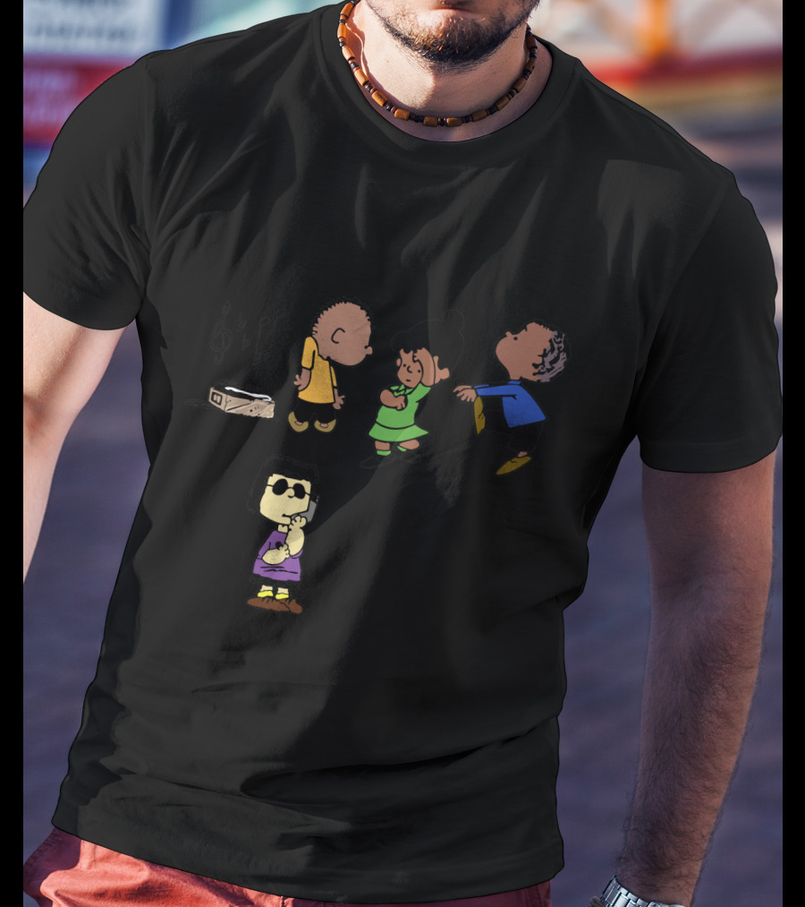 Bbq Snitch Dancing Peanuts Characters Music Notes T-Shirt