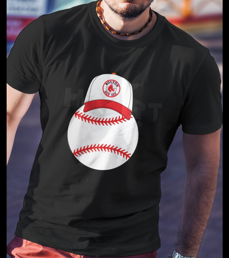 Boston Red Sox Mickey Mouse Ears Baseball Hat And Ball T-Shirt