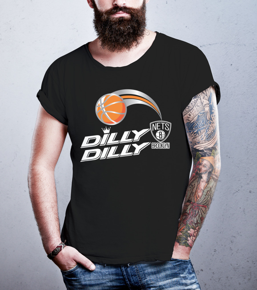 Brooklyn Nets Dilly Dilly Basketball With Logo And Crown T-Shirt