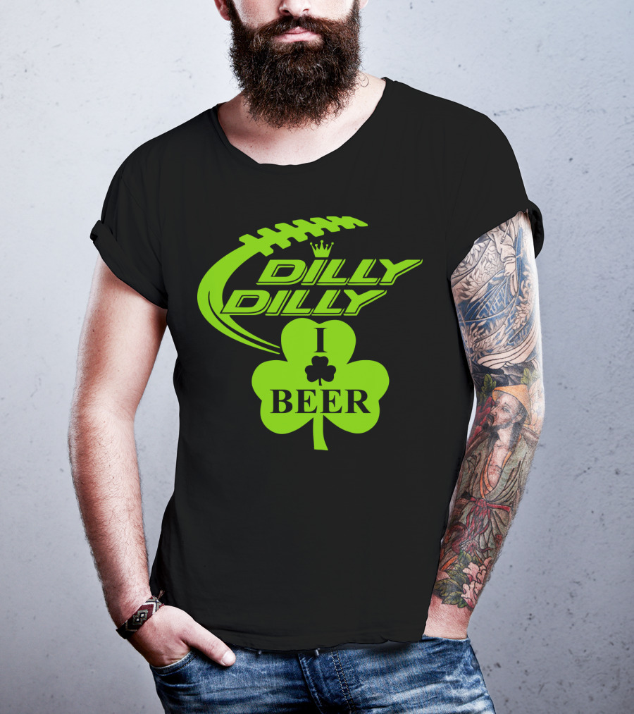 Dilly Dilly I Shamrock Beer Football St Patricks Day T-Shirt