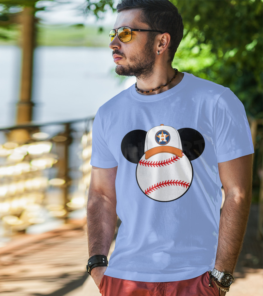 Houston Astros Mickey Mouse Baseball Cap T-Shirt