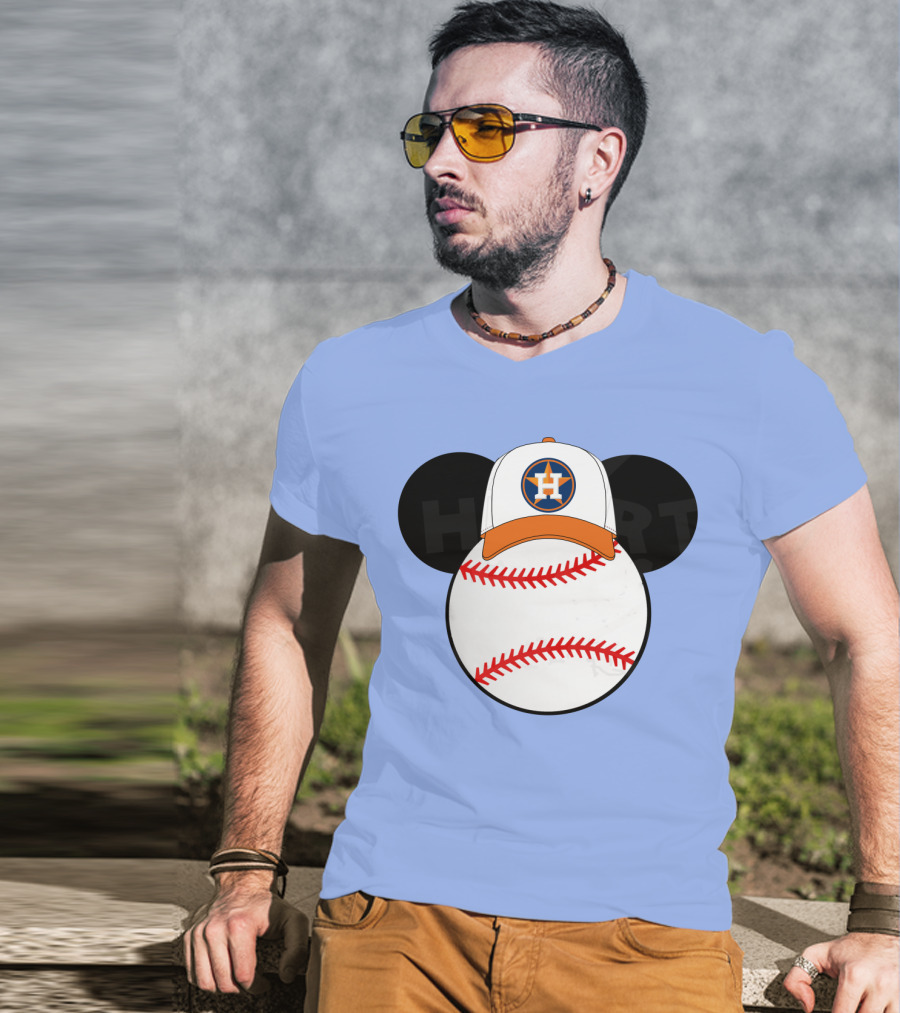 Houston Astros Mickey Mouse Baseball Cap T-Shirt