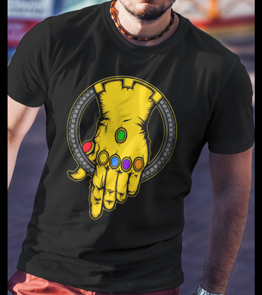 Thanos Infinity Gauntlet With Six Colorful Infinity Stones Iconic T-Shirt