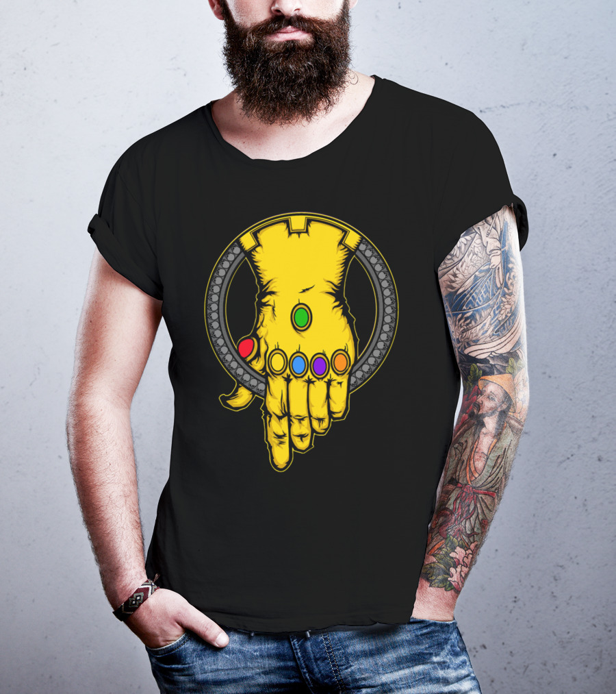 Thanos Infinity Gauntlet With Six Colorful Infinity Stones Iconic T-Shirt
