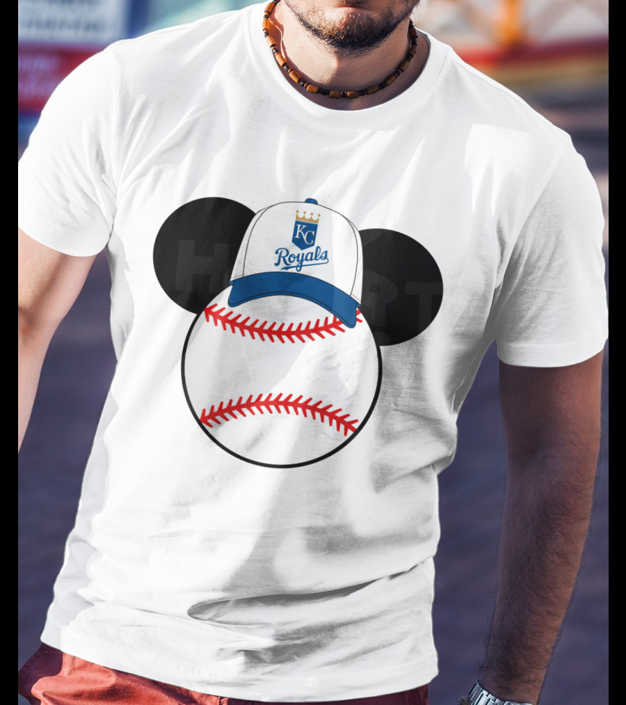 Kansas City Royals Baseball Cap Mickey Ears Heart T-Shirt