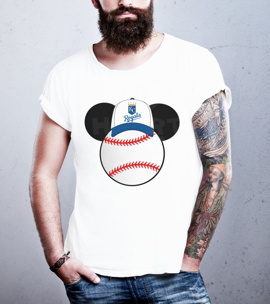 Kansas City Royals Baseball Cap Mickey Ears Heart T-Shirt