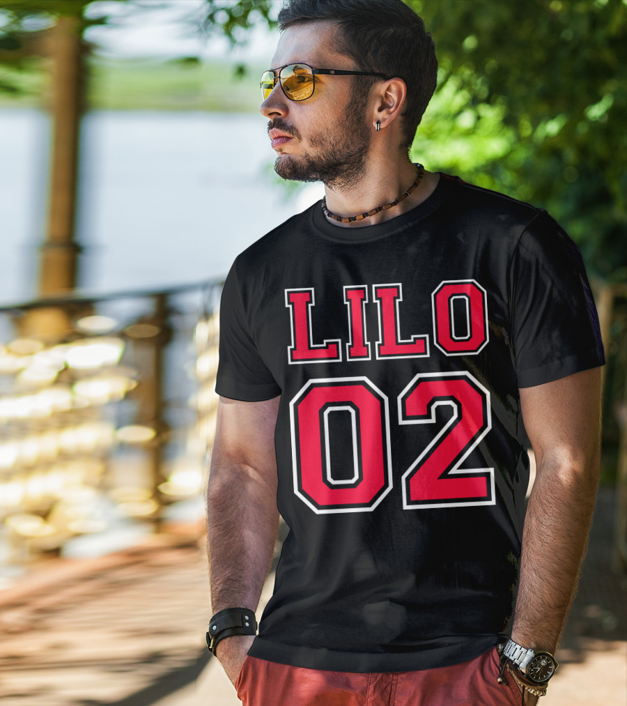 Lilo 02 Sports Jersey Red Black Number Lilo And Stitch T-Shirt