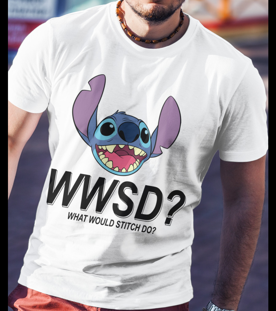Lilo And Stitch WWSD What Would Stitch Do Cute Alien Character Face T-Shirt
