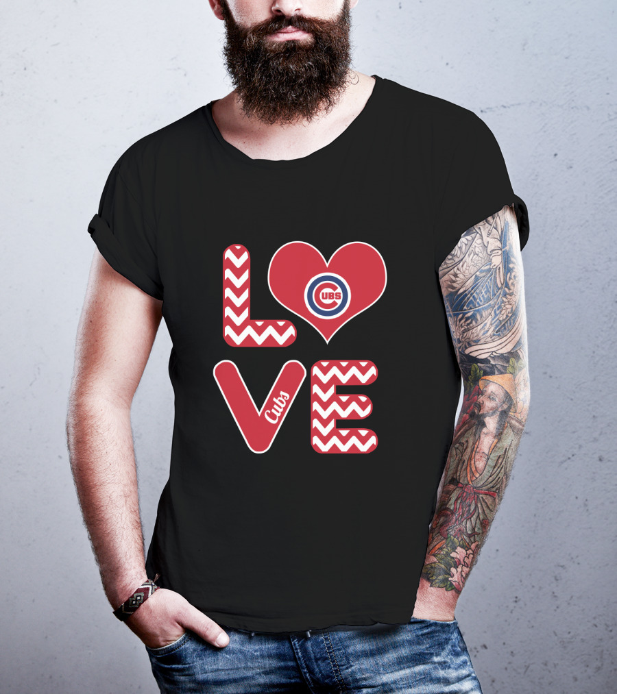 Love Cubs Heart Icon Chicago Baseball Fans T-Shirt