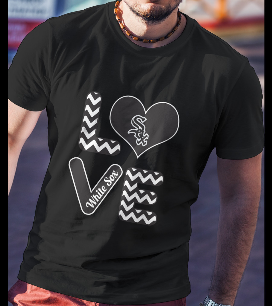 Love Chicago White Sox Heart Logo Baseball Fans T-Shirt