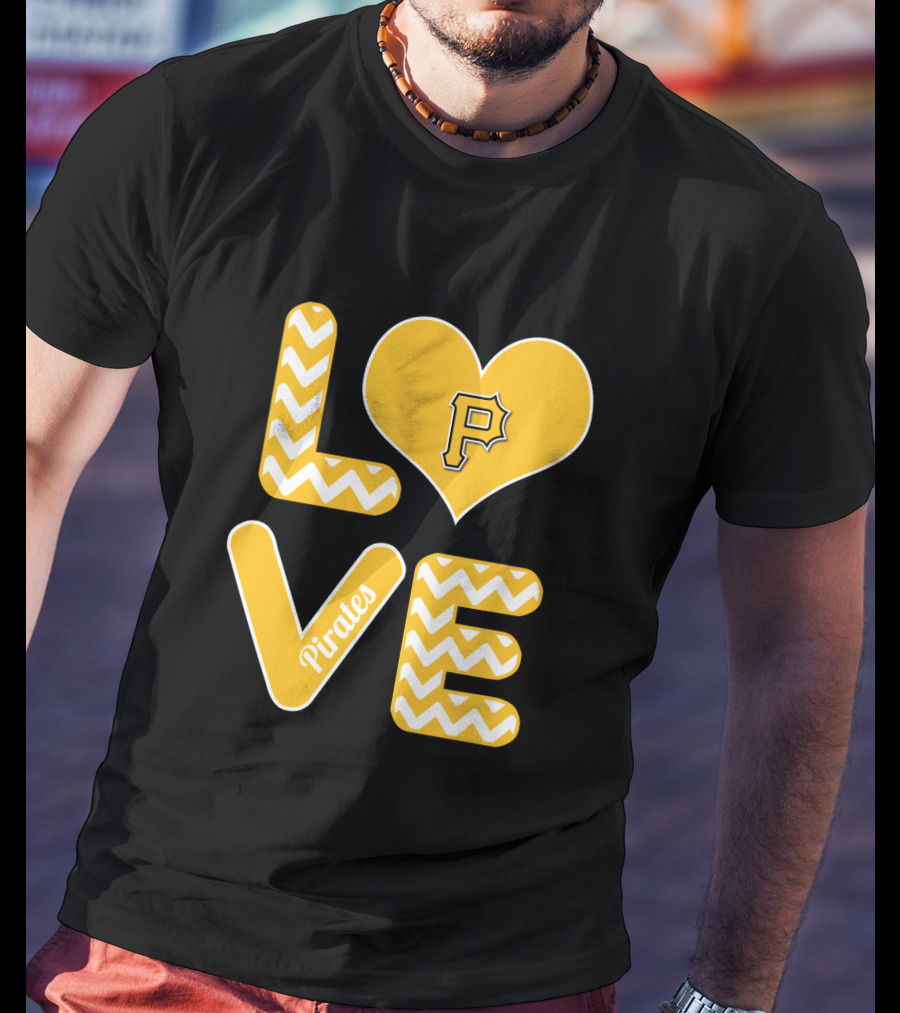 Love Pittsburgh Pirates Heart Design For Fans Baseball T-Shirt