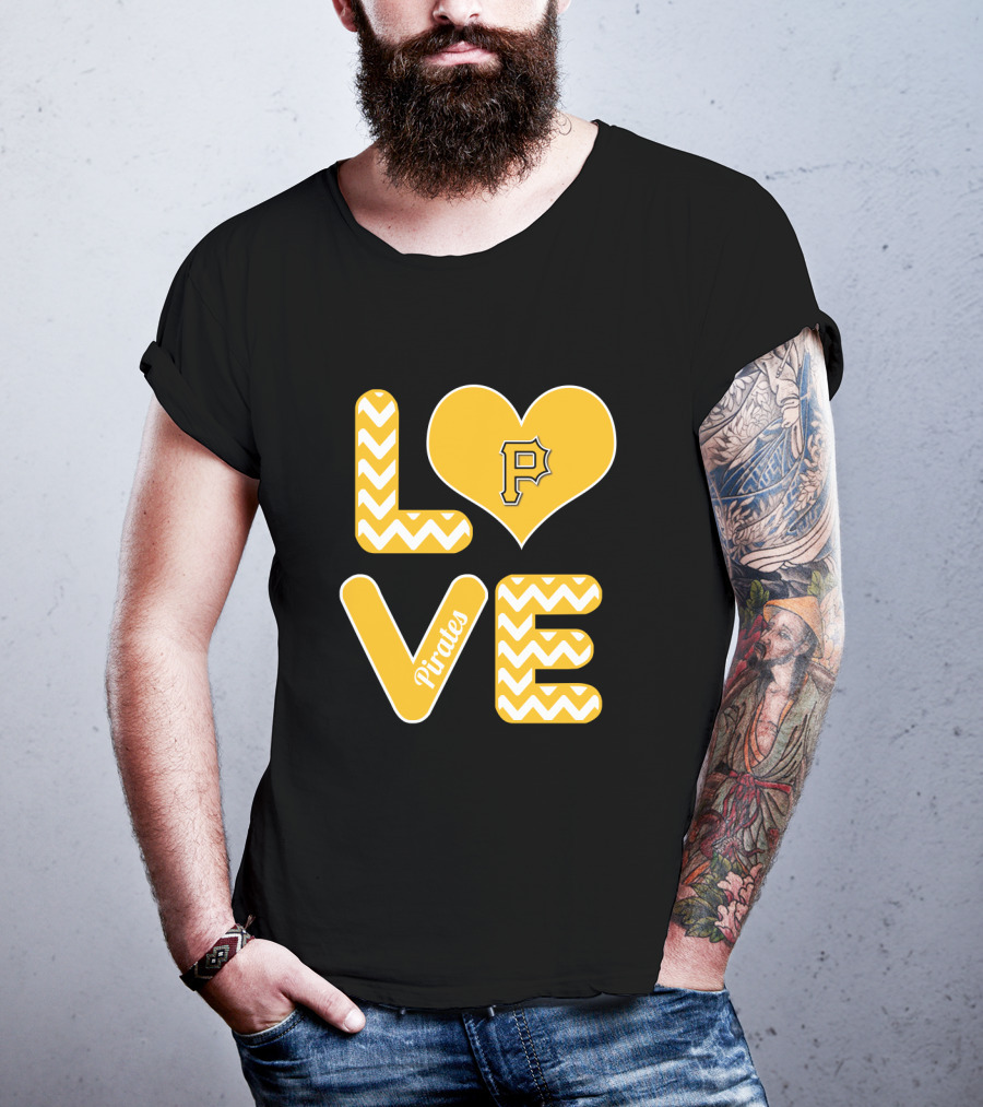 Love Pittsburgh Pirates Heart Design For Fans Baseball T-Shirt