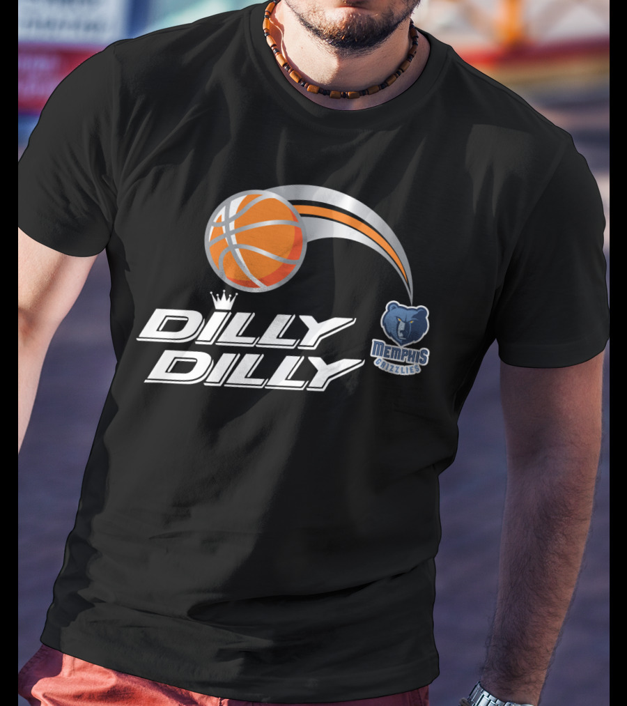 Memphis Grizzlies Dilly Dilly Basketball Logo With Orange Basketball And Bear T-Shirt