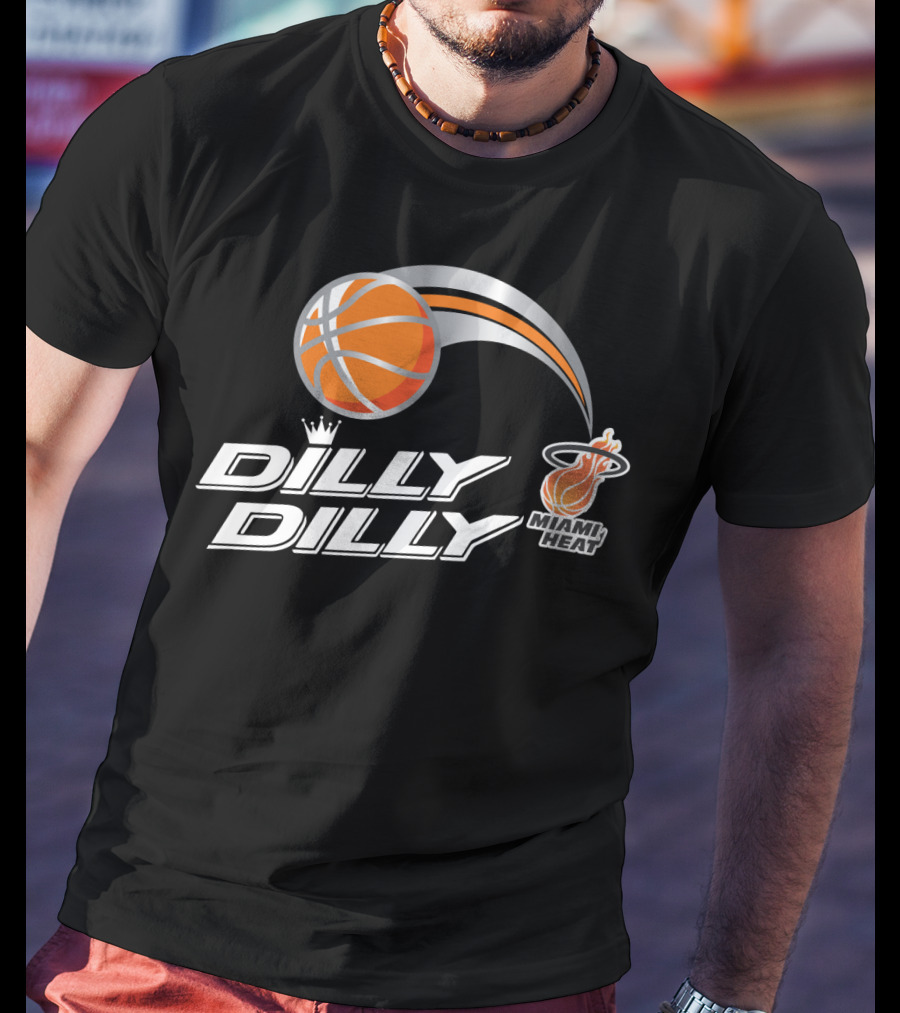 Miami Heat Dilly Dilly Basketball With Orange Ball And Crown T-Shirt