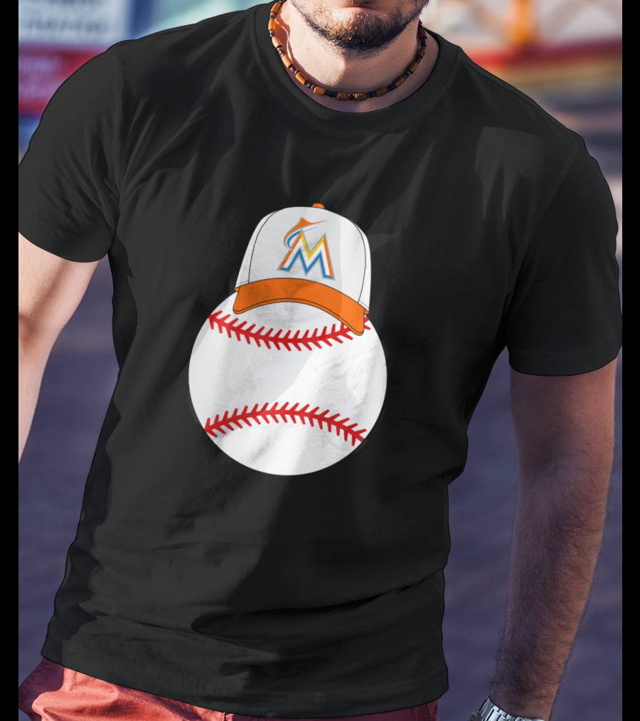 Miami Marlins Mickey Mouse Ears Baseball Hat Classic T-Shirt