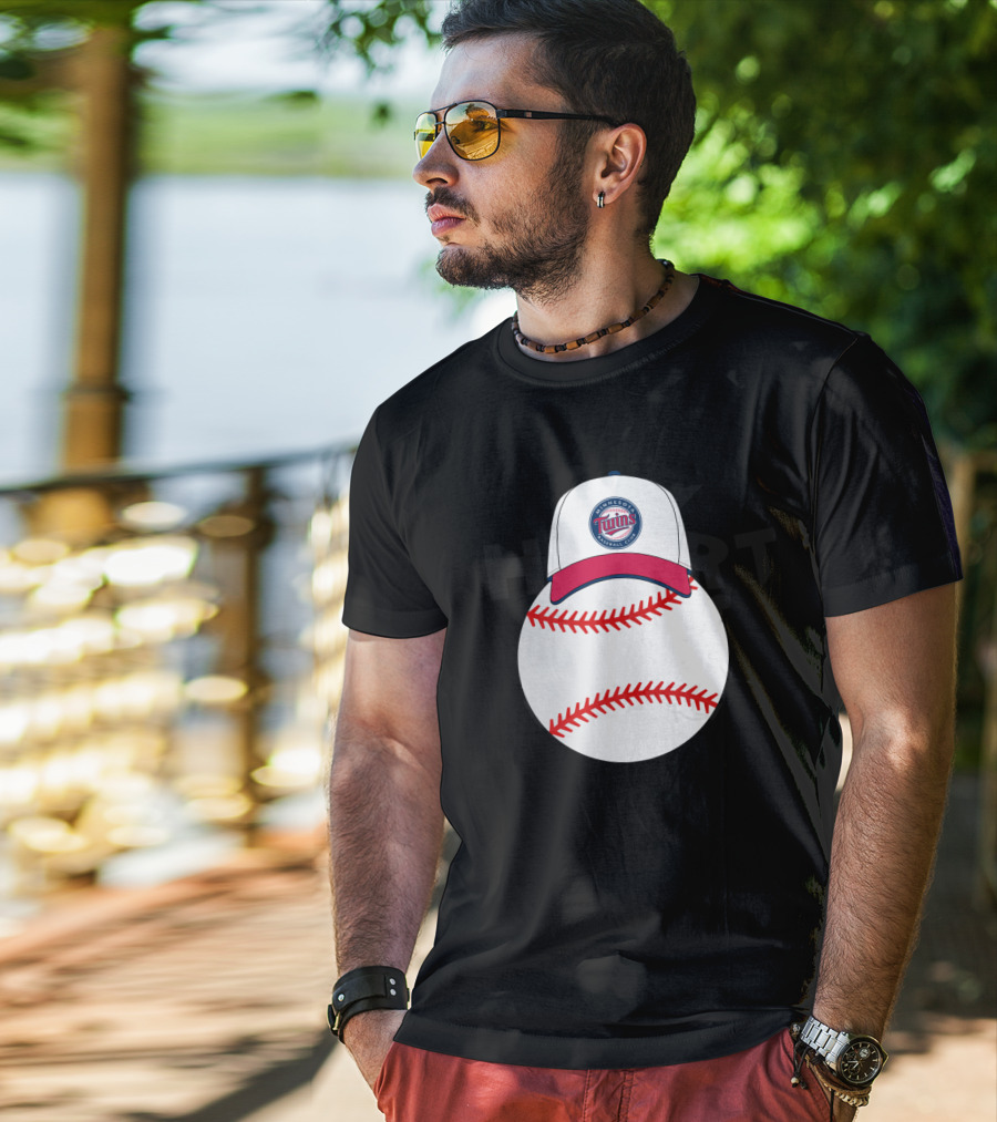 Minnesota Twins Mickey Mouse Baseball Hat And Ball T-Shirt