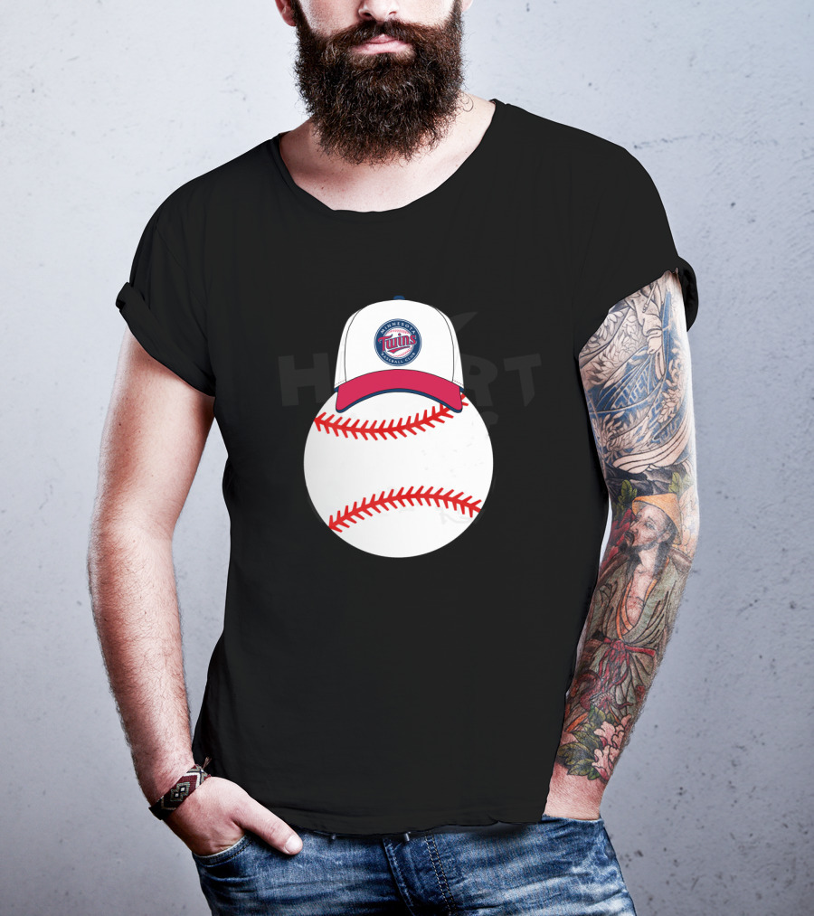 Minnesota Twins Mickey Mouse Baseball Hat And Ball T-Shirt