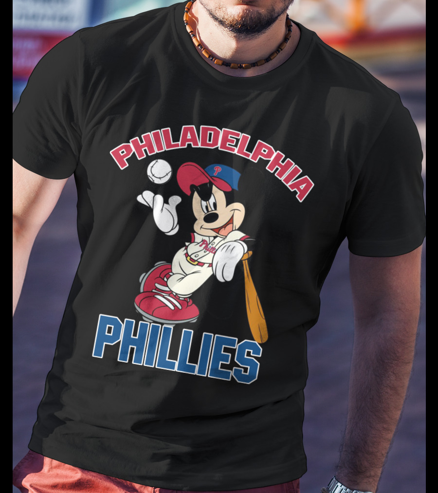 Philadelphia Phillies Mickey Mouse Baseball Player T-Shirt
