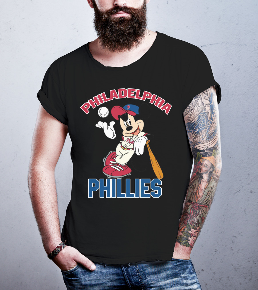 Philadelphia Phillies Mickey Mouse Baseball Player T-Shirt