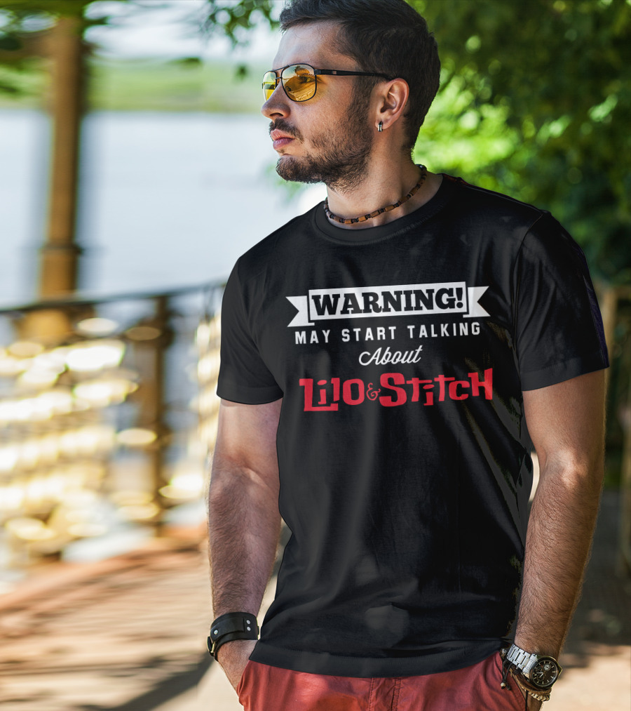 Warning Enthusiastically Discussing Lilo And Stitch Adventures T-Shirt