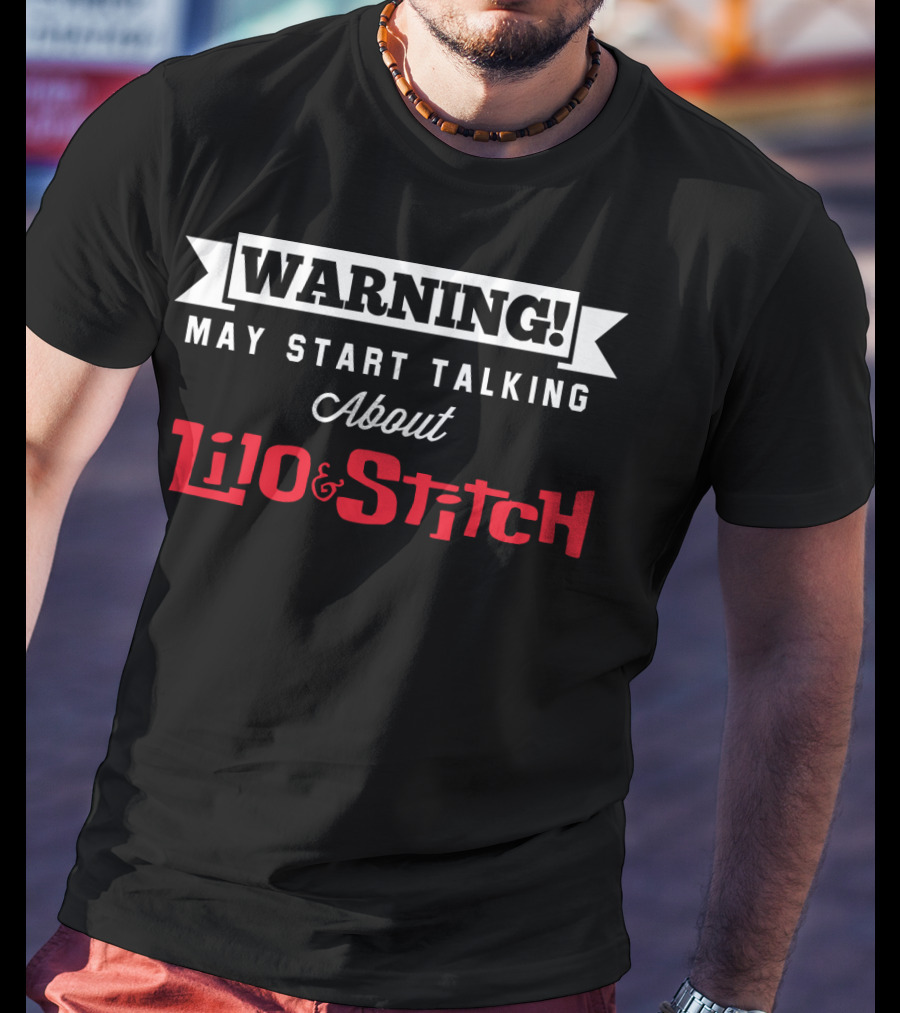 Warning Enthusiastically Discussing Lilo And Stitch Adventures T-Shirt