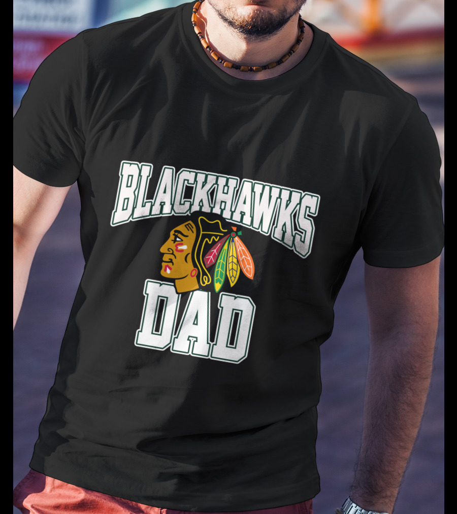 Blackhawks Dad Fan Apparel Featuring Iconic Team T-Shirt
