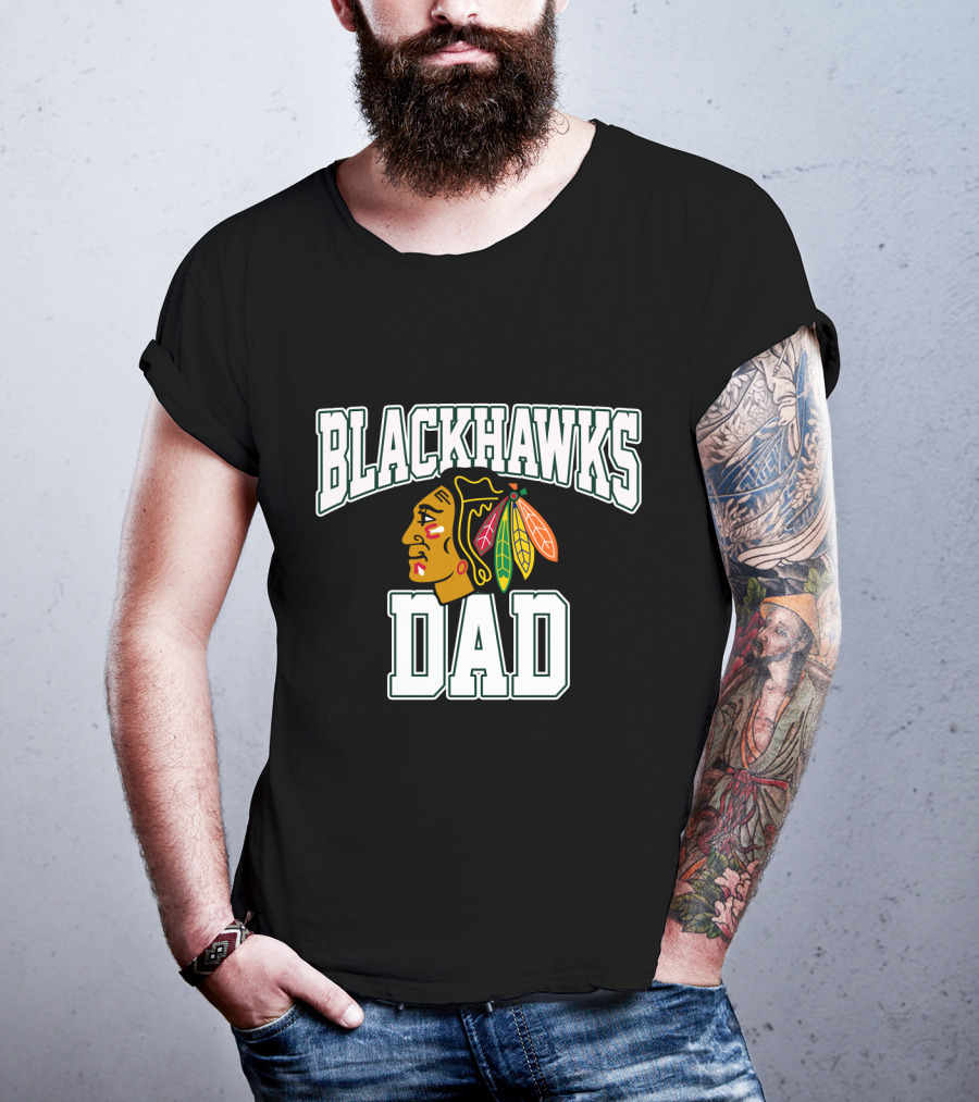 Blackhawks Dad Fan Apparel Featuring Iconic Team T-Shirt