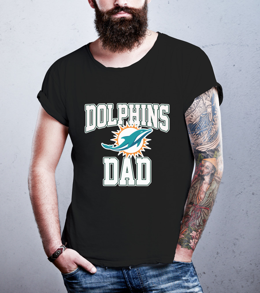 Miami Dolphins Dad Father's Day Dolphins Dad T-Shirt