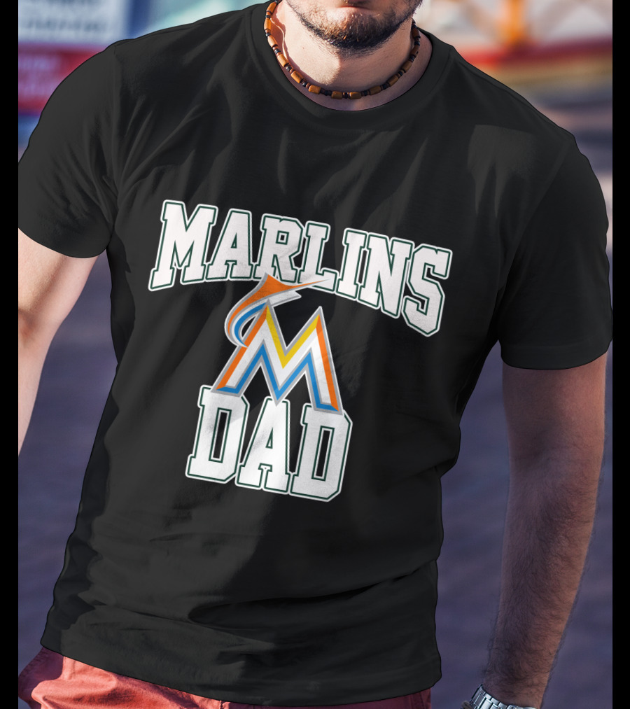 Marlins Dad Miami Baseball Fan Father's Pride T-Shirt