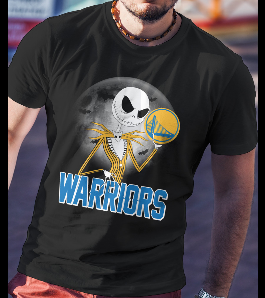 Jack Halloween Warriors Golden State Fan Basketball Moon Scene T-Shirt