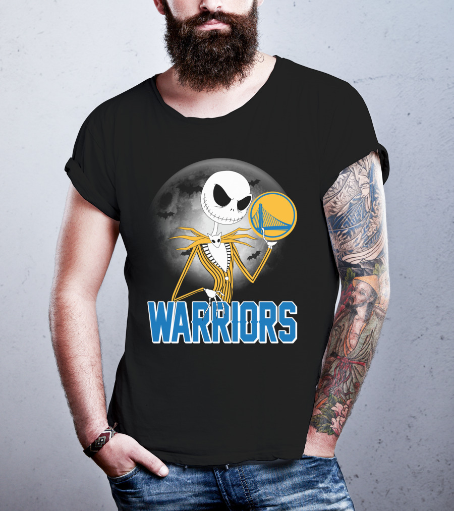 Jack Halloween Warriors Golden State Fan Basketball Moon Scene T-Shirt