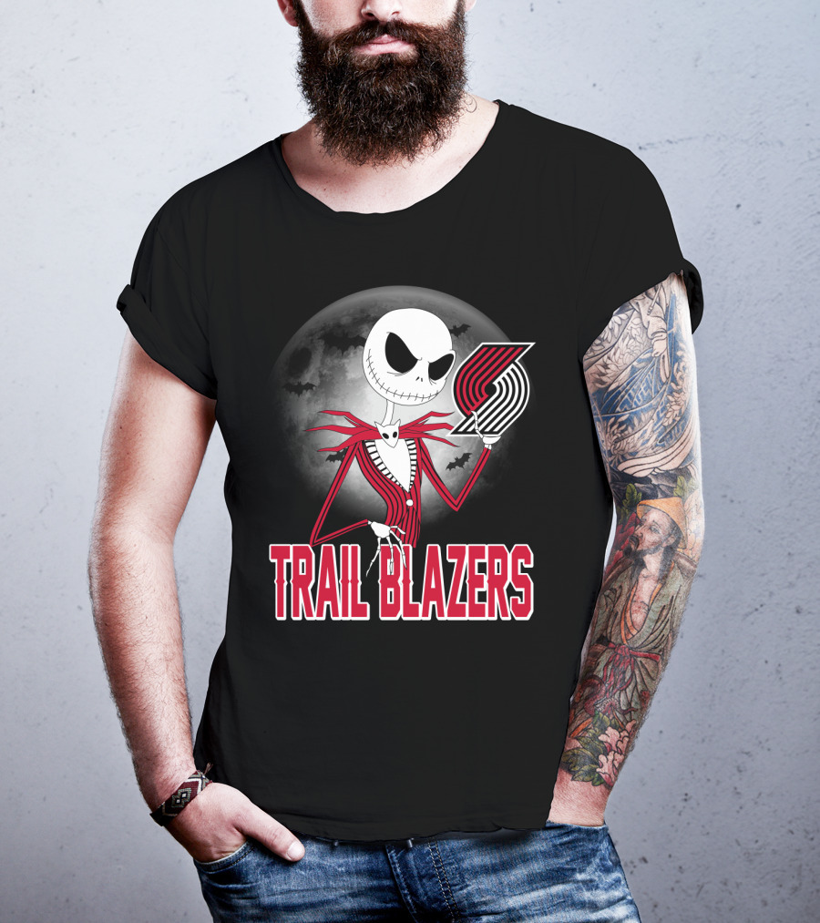 Jack Halloween Trail Blazers Moon T-Shirt