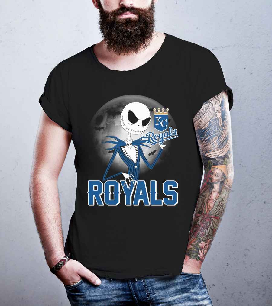 Jack Skellington Halloween Kansas City Royals Moon T-Shirt