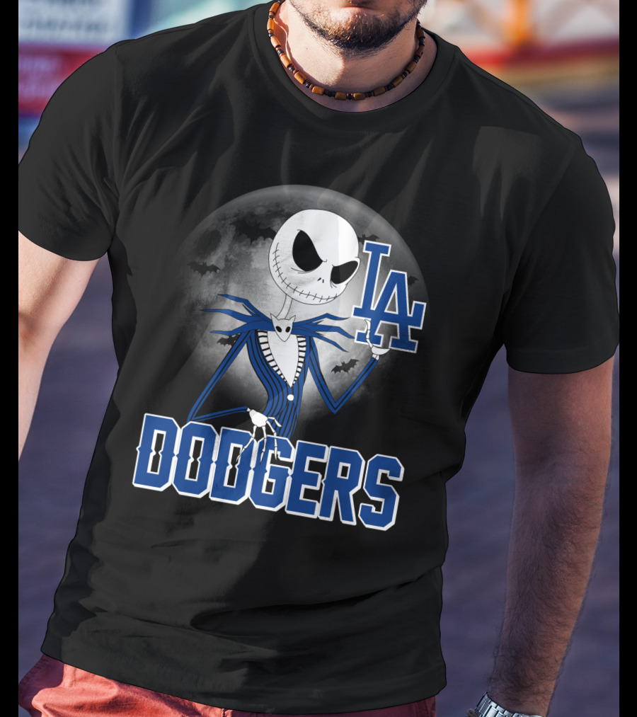Jack Skellington Los Angeles Dodgers Halloween T-Shirt