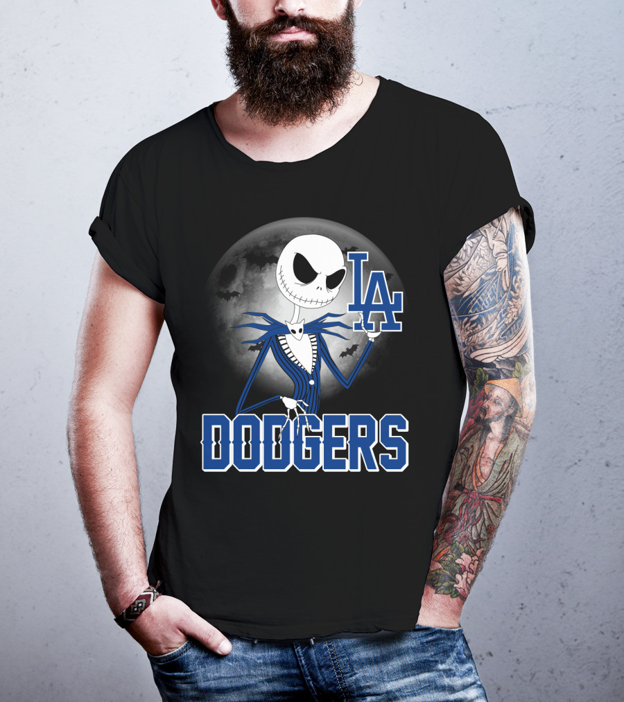 Jack Skellington Los Angeles Dodgers Halloween T-Shirt