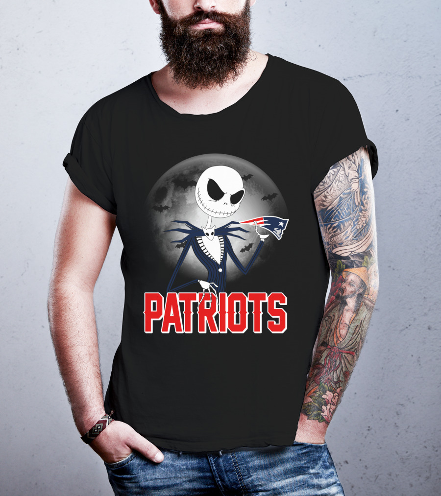 Jack Skellington Halloween New England Patriots T-Shirt