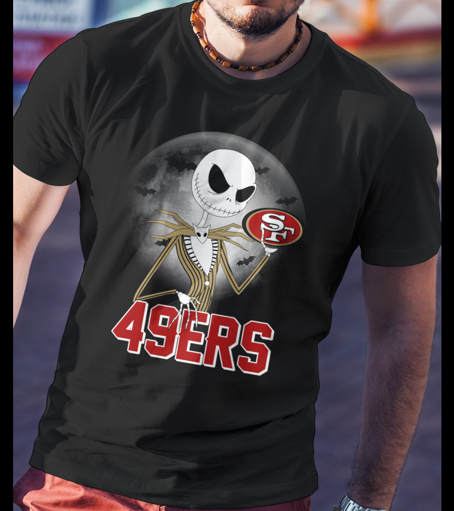 Halloween Jack Skellington San Francisco 49ers Moon Bats T-Shirt