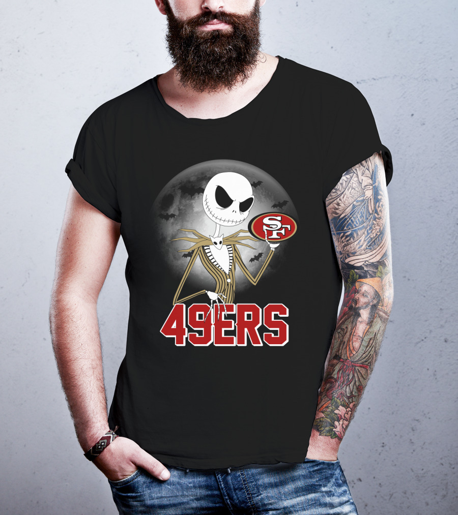 Halloween Jack Skellington San Francisco 49ers Moon Bats T-Shirt