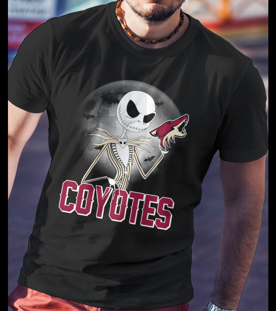 Jack Skellington Coyotes Halloween Moon Arizona T-Shirt