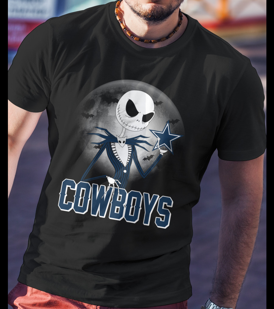 Jack Skellington Cowboys Halloween Moon Dallas Star T-Shirt