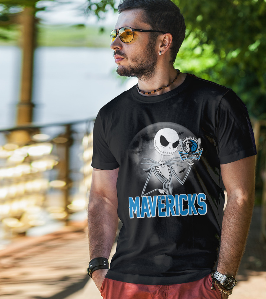 Jack Skellington Halloween Mavericks Moon Theme T-Shirt
